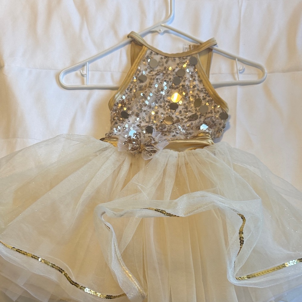 Glittering Gold Sequin Tutu Dress for Kids
